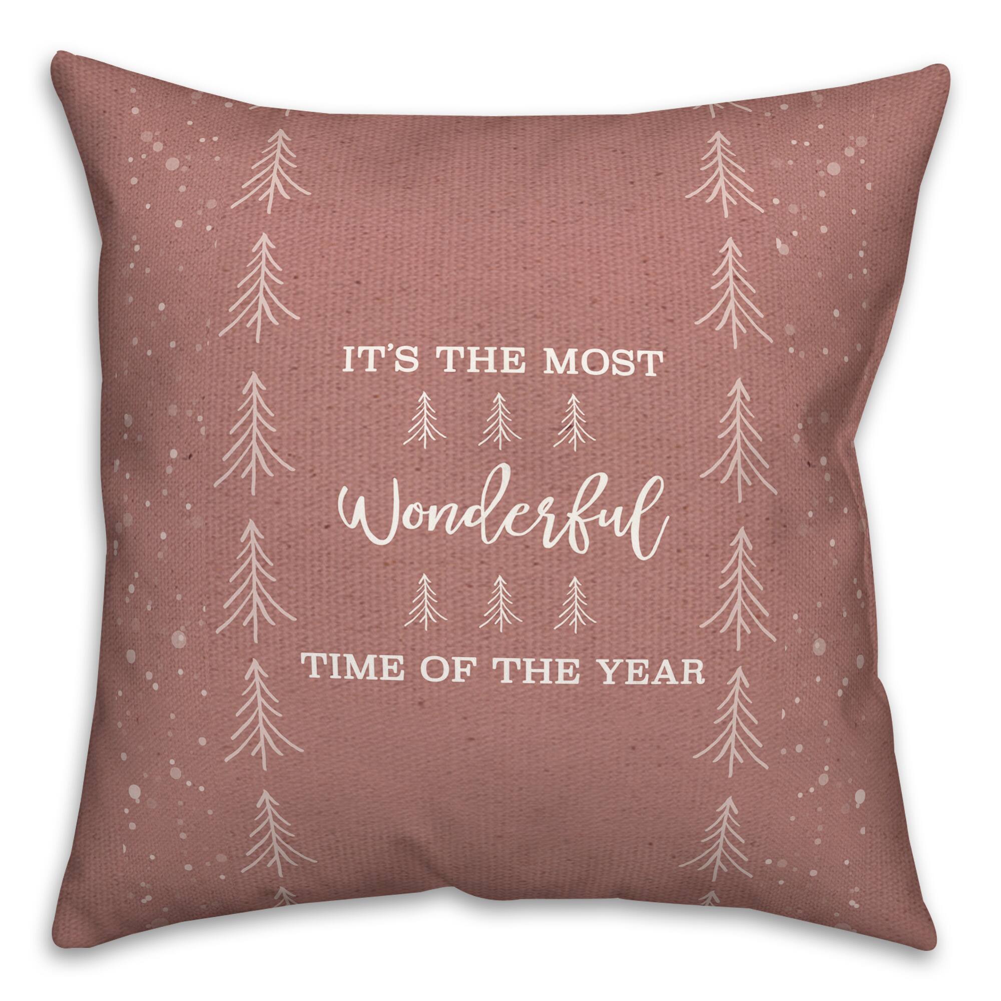 It's the Most Wonderful Time of the Year Red 18" x 18" Indoor/Outdoor Pillow